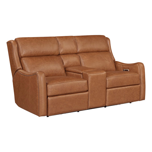 Renaissance Zero Gravity Leather Triple Power Reclining Loveseat - Cinnamon Leather