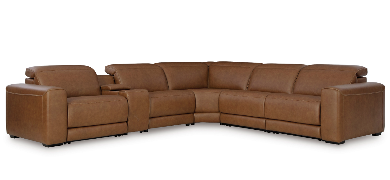 Magic Man 6pc Reclining Leather Sectional