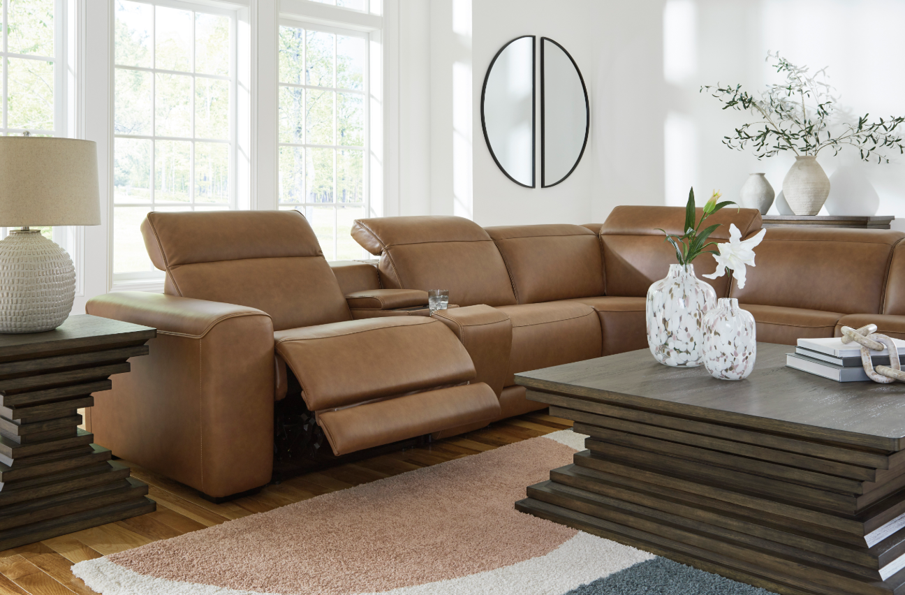 Magic Man 6pc Reclining Leather Sectional