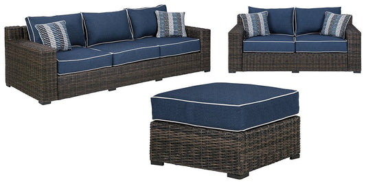 Grasson Lane Outdoor Sofa and Loveseat with Ottoman