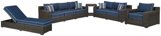 Grasson Lane Outdoor Sofa and Loveseat with Lounge Chairs and End Table