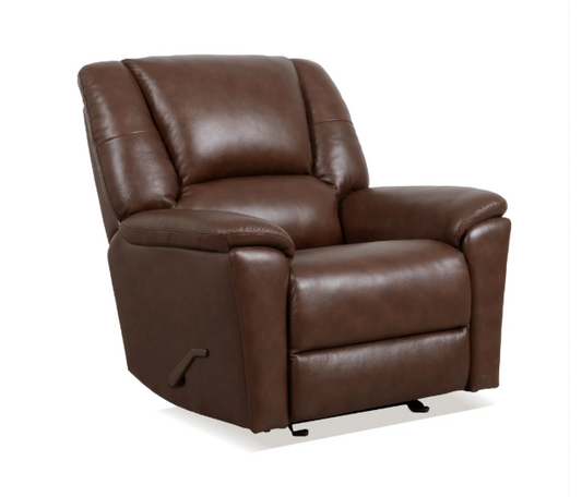 Perfect Match Plush Leather Recliner with Cupholders