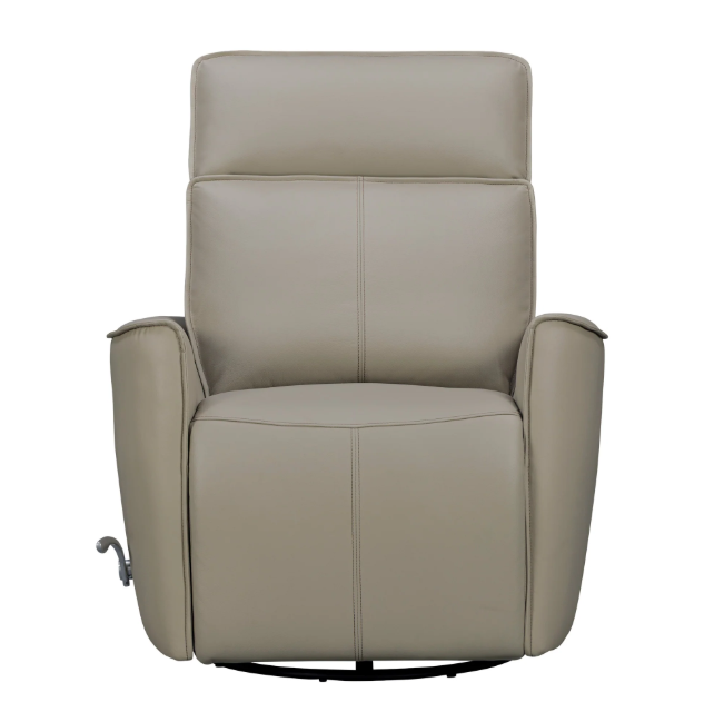 Roxy Manual Swivel Glider Recliner - Abby Light Grey Leather