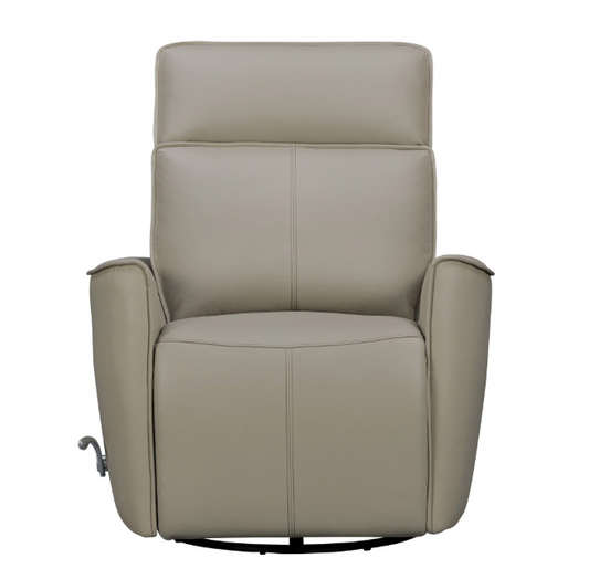 Roxy Manual Swivel Glider Recliner - Abby Light Grey Leather