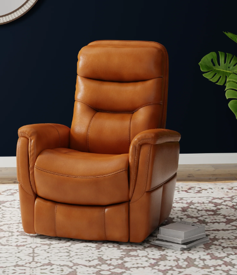 Gemini Swivel Glider Recliner Butterscotch Leather