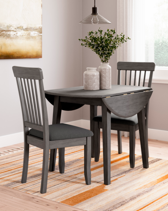 Shullden 3pc Drop Leaf Dining Set - Grey