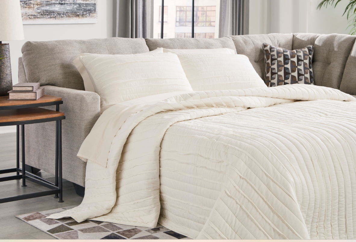 Mahoney 2pc Full Sleeper Sectional - Pebble