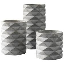 Charlot grey vase set of 3