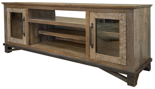 IFD Loft Brown 2 Doors & Shelves, TV Stand for Wall Unit in Gray and Brown IFD6441STN image