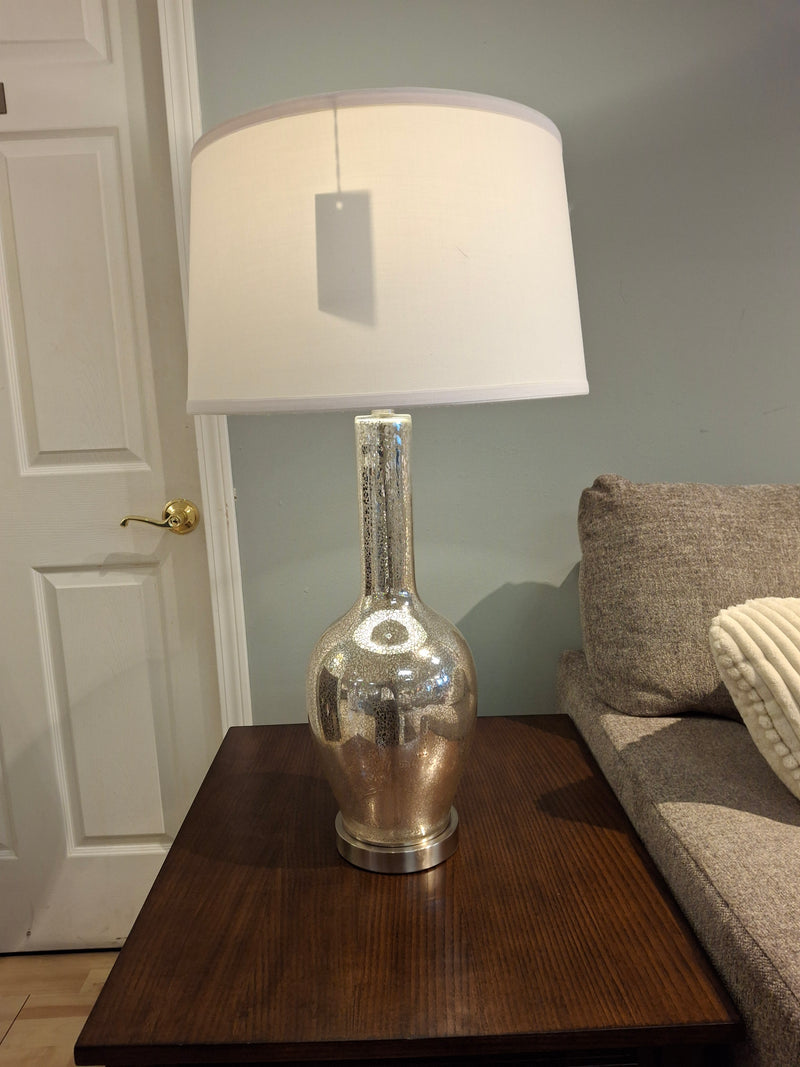 Silver glass table lamp