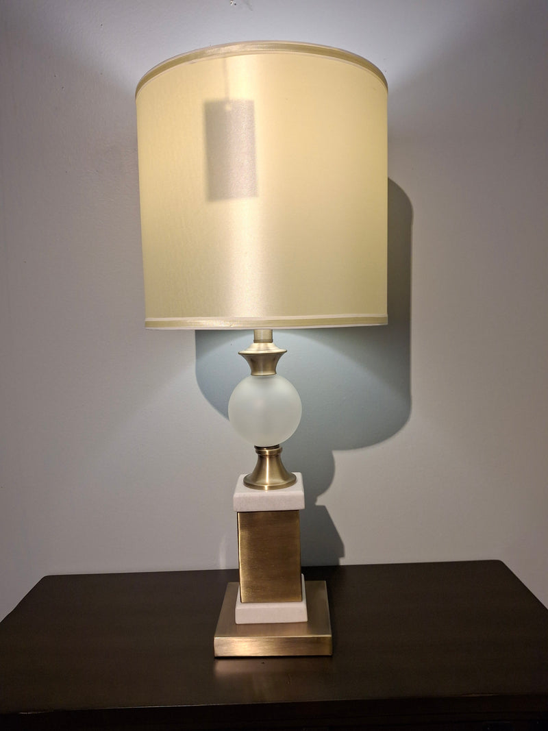 Ant. Brass w/ marble Table lamp