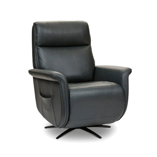 Haven Harbor Leather Power Swivel Recliner with Power Headrest, Lumbar, Heat, Massage & Ventilation