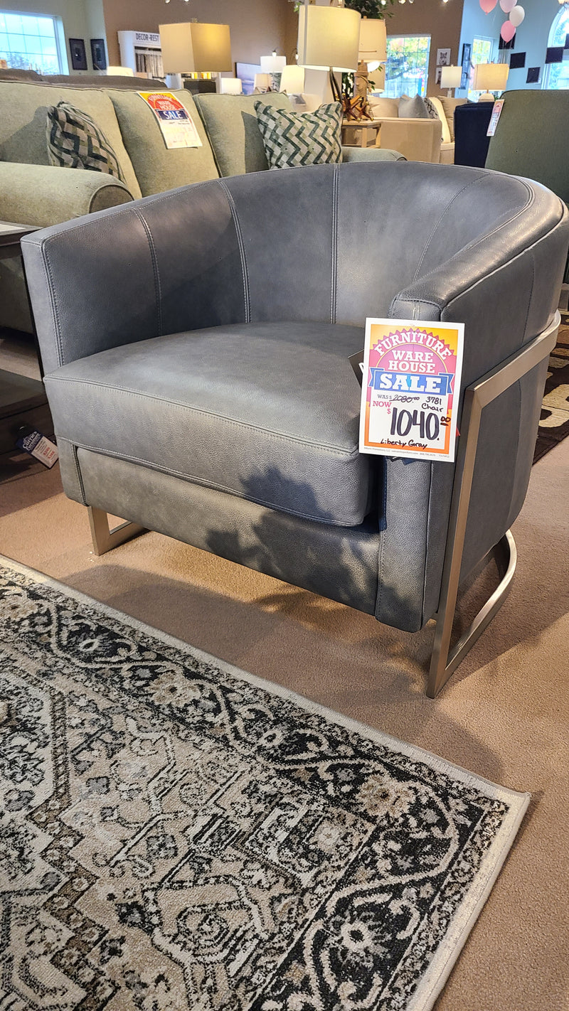 Liberty Gray Leather Accent Chair