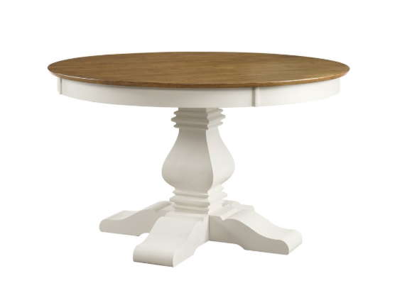 Vista Collection 52" Round Table Tp w/Banks Pedestal Base in Hickory and Shell
