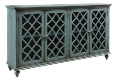 Mirimyn Antique Teal Signature Design by Ashley Cabinet